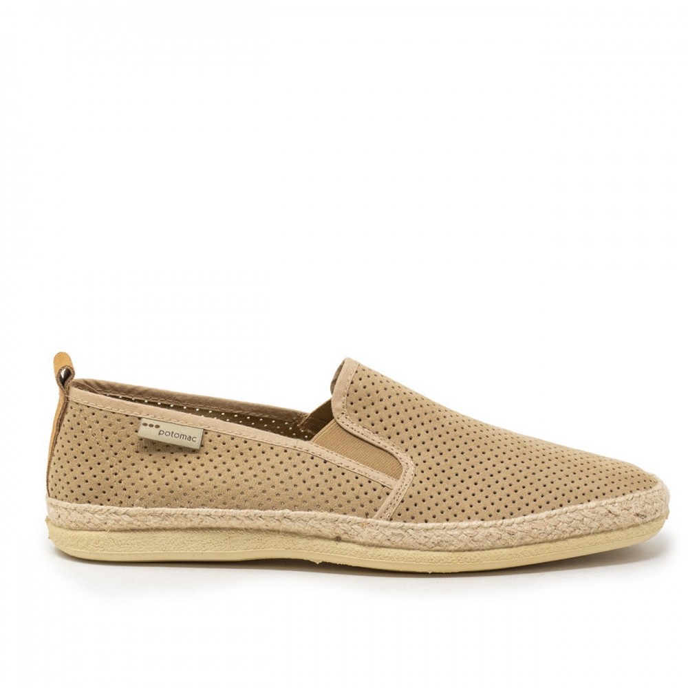 Zapatos de yute y alpargatas hom ROAL P00530 COPETE SUEDE PICADA BEIG 29245 XLV