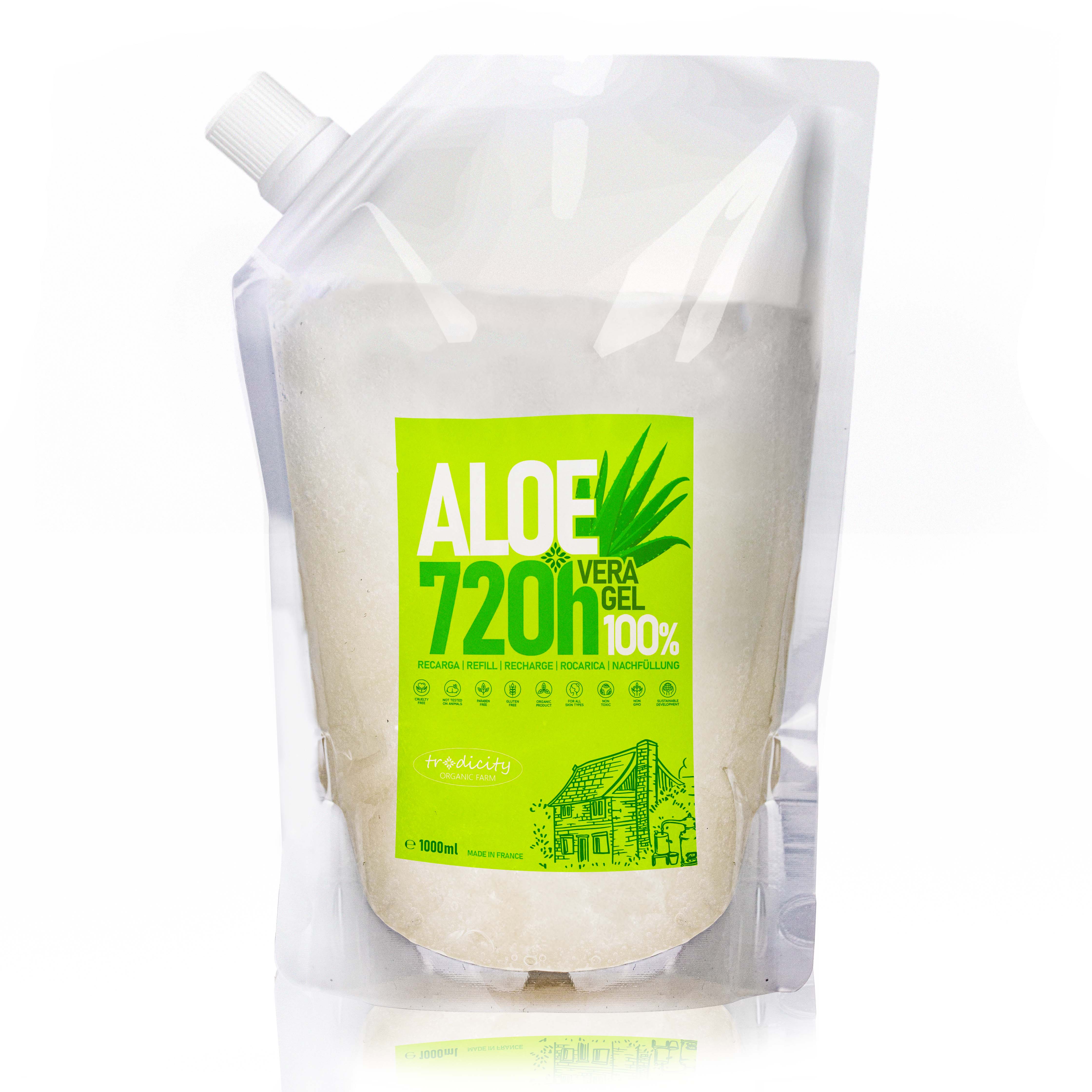 Gel Hidratante Corporal Aloe Vera Puro 100% Natural 720h  Hidratación Extrema  Tradicity Organic Farm