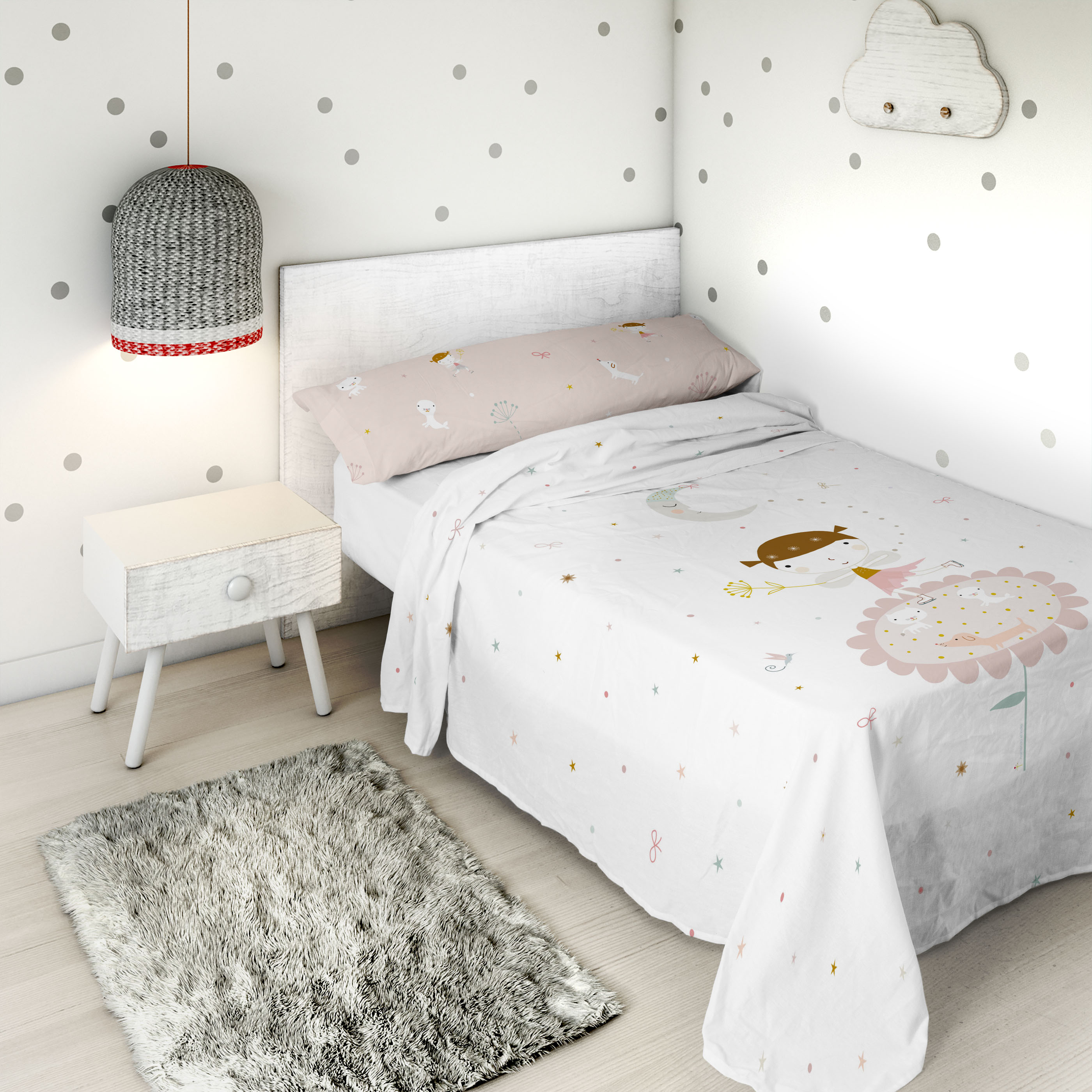 HACIENDO EL INDIO - Juego de Sábanas Infantil Estampado 2 Piezas 100% Algodón Extrasuave - Set de 2 Piezas Incluye Encimera y 1 Funda de Almohada - Cama 90/105 cm - Fabricado en España