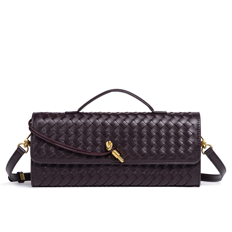 Bolsos de mano tejidos para mujer, bolso cruzado de hombro de piel sintética para noche, bolso bandolera de mano para formal, boda, fiesta