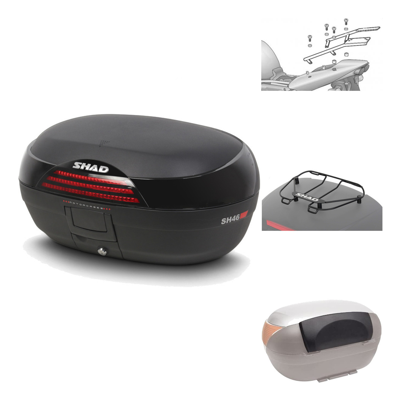 Baul Trasero + Herraje Montaje + Accesorios Sh46 Sh 46 New Model KIT-183573