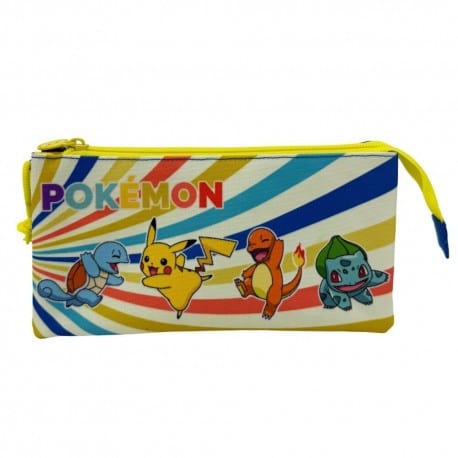 Portatodos Pokémon, Estuches Escolares con Cremallera, Diseño Original con Personajes Pikachu y Charizard, Varios Compartimentos, Resistentes y Ligeros, para Colegio y Regalo
