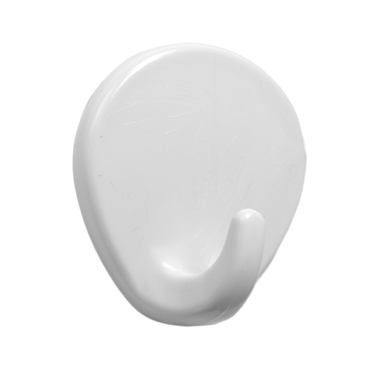 Pack de 8 Colgadores Ganchos Adhesivos Pared. Ovalado. Color Blanco. Medida: 50 mm x 43 mm. Ideal para baños, cocinas, etc.. Fabricado en España. Marca Tecnofit.