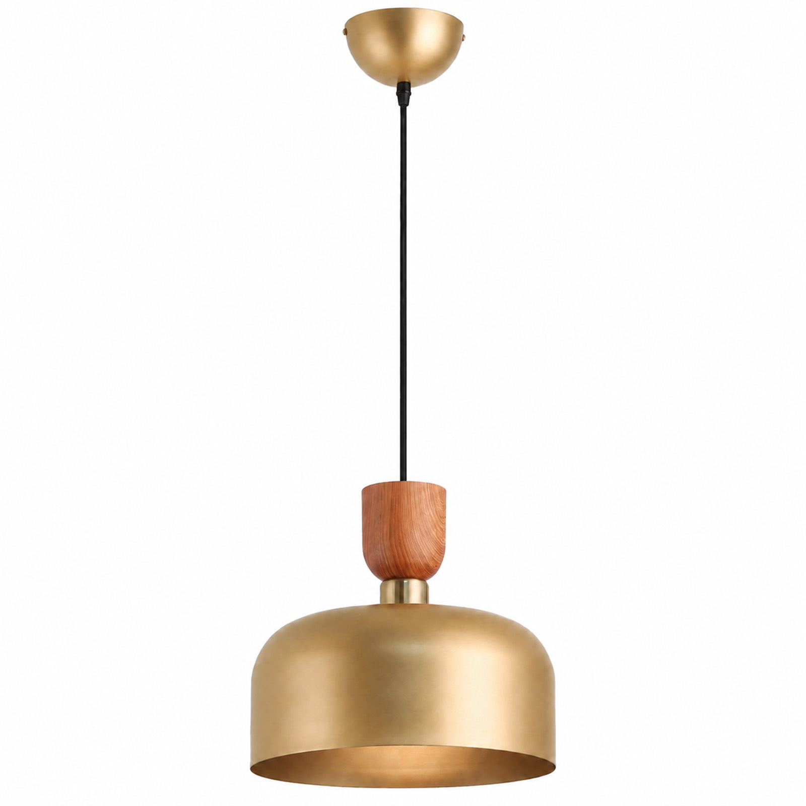 ALPINALUZ Lámparas colgantes modernas de 30cm con pantalla de madera y metal , ajustables. Base E27.