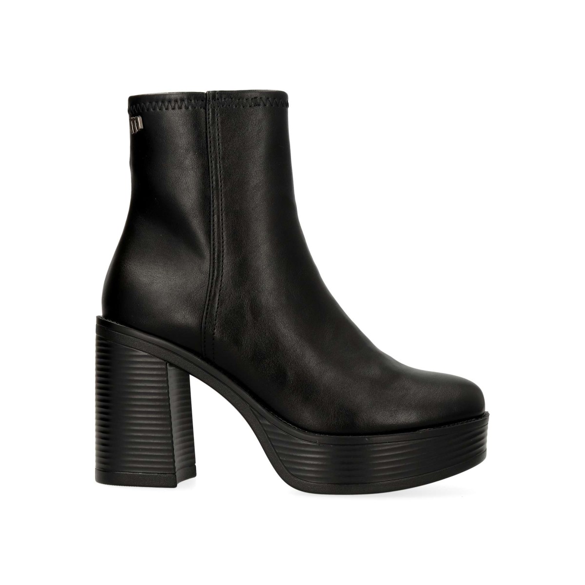 MTNG - Botines de mujer tacón ancho plataforma estilo retro punta redonda caña ajustada tecnología comfort certificado vegano
