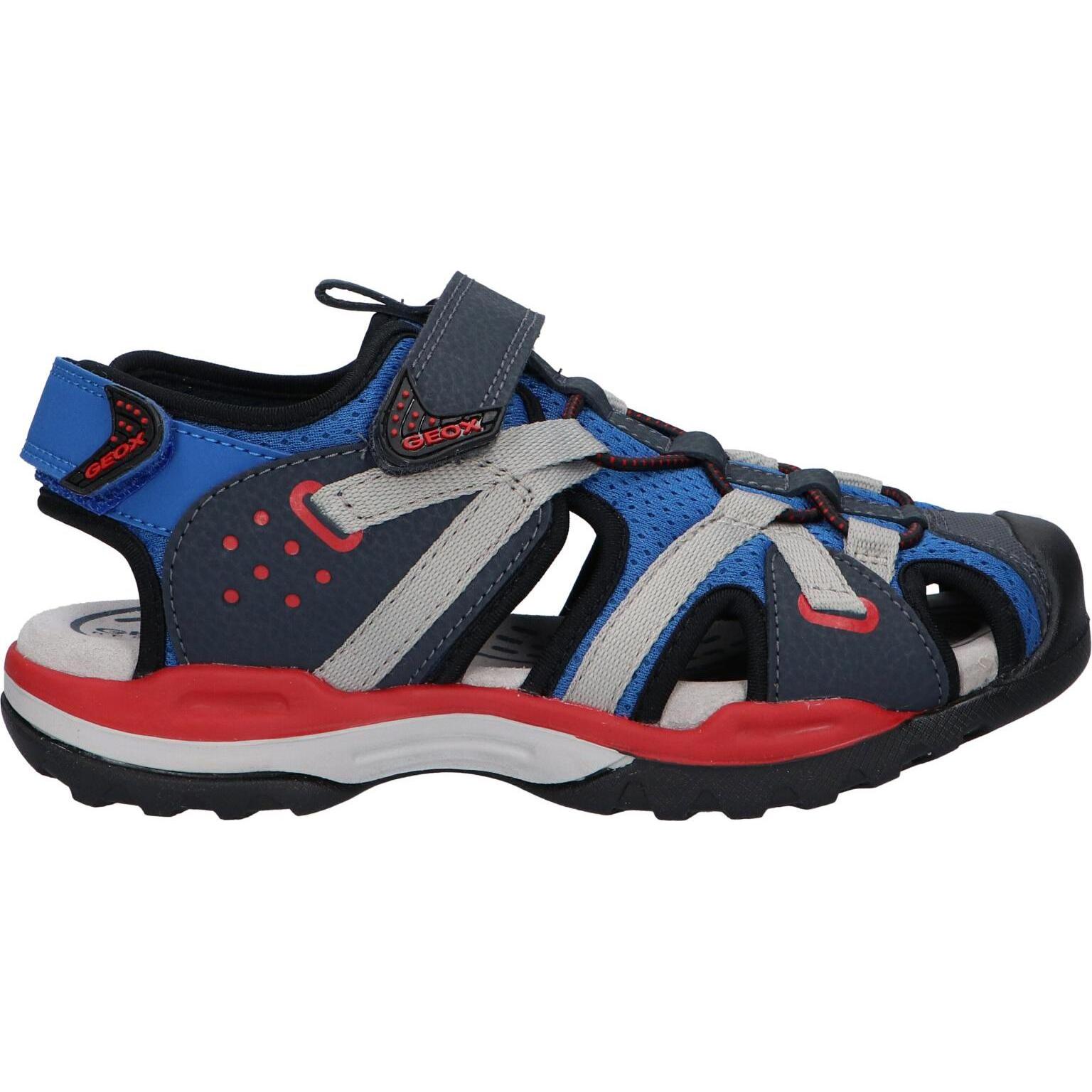 GEOX J920RB 0CE14 J BOREALIS boy sandals with cushioned insole, breathable imitation leather, and non-slip flexible sole, perfect for spring/summer outdoor activities for kids.