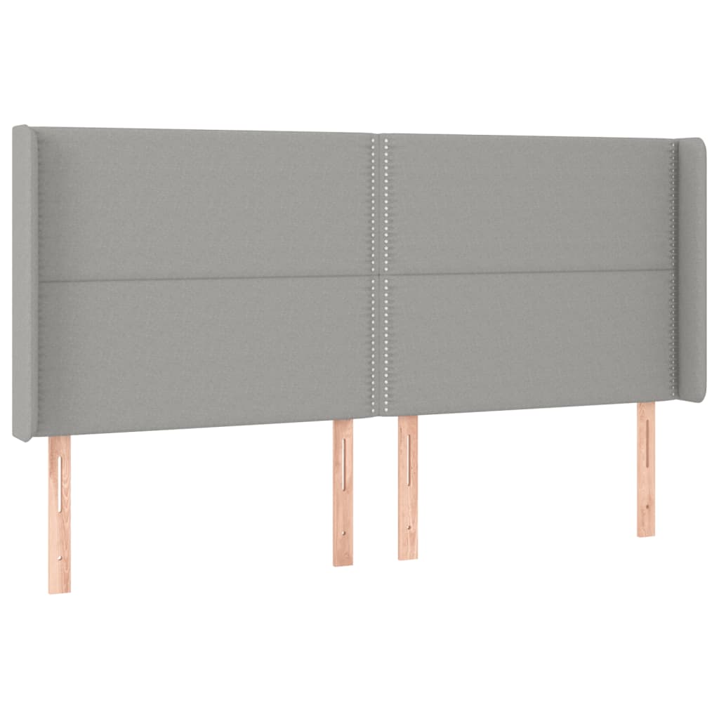 vidaXL Cabecero con LED de tela gris claro 203x16x118/128 cm
