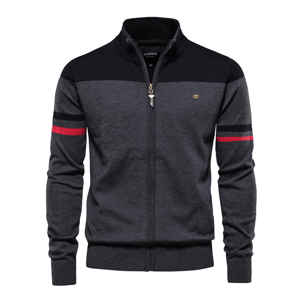 TK Cárdigan de punto para hombre, ideal para otoño e invierno. Suéter con cremallera. Moda masculina.