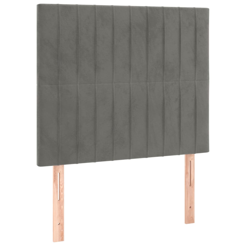 vidaXL Cabecero con luces LED terciopelo gris claro 90x5x118/128 cm