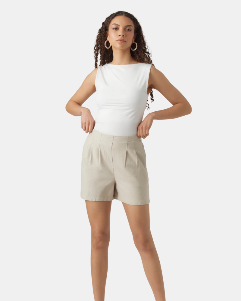 VERO MODA 10279694 JESMILO Pantalones Shorts Mujer Beige