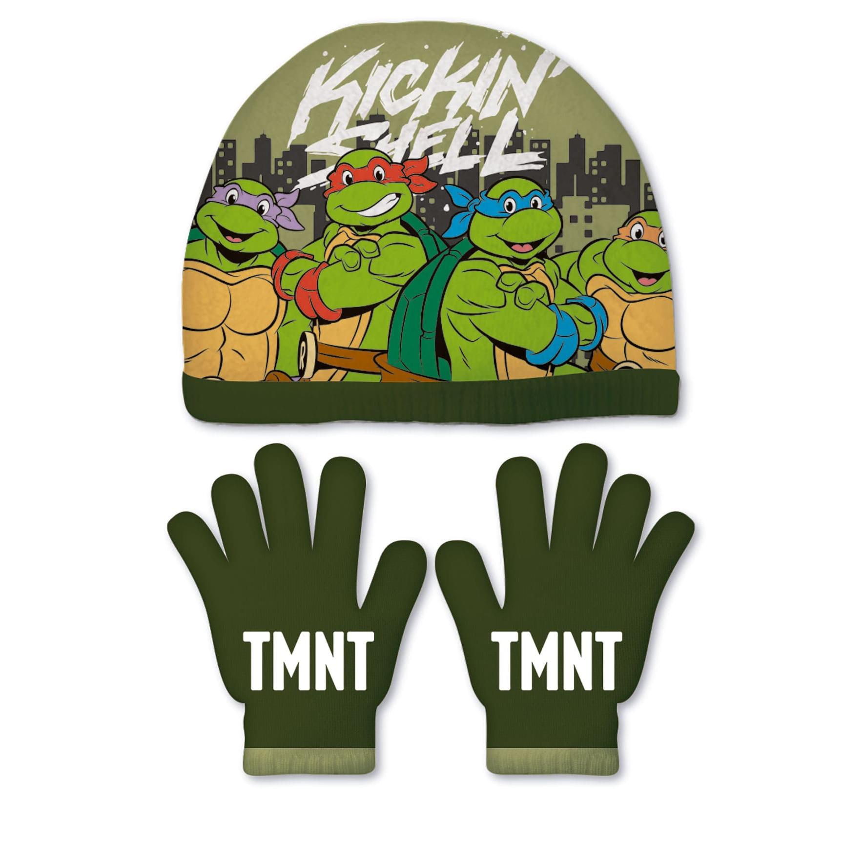 ARDITEX TN16595 Set de Guantes mágicos y Gorro de poliéster de NICKELODEON-Tortugas Ninja