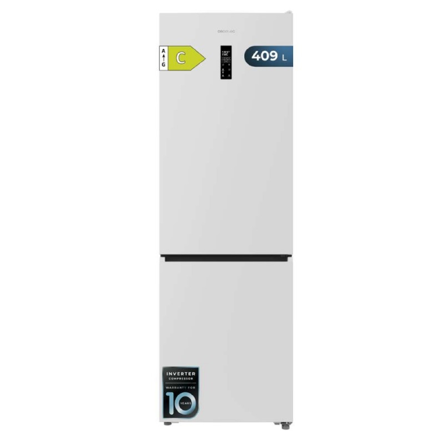 Cecotec Frigorífico Combi 409L Total No Frost Bolero CoolMarket Combi 409 White C. Altura 185cm, MAX INSIDE con VIP Tech