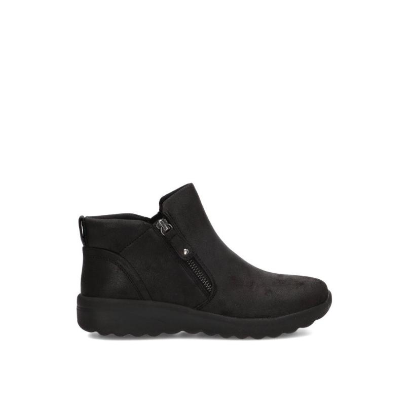 Botin Skechers - Mujer - Suela Plana - Modelo 158952 - Color Negro
