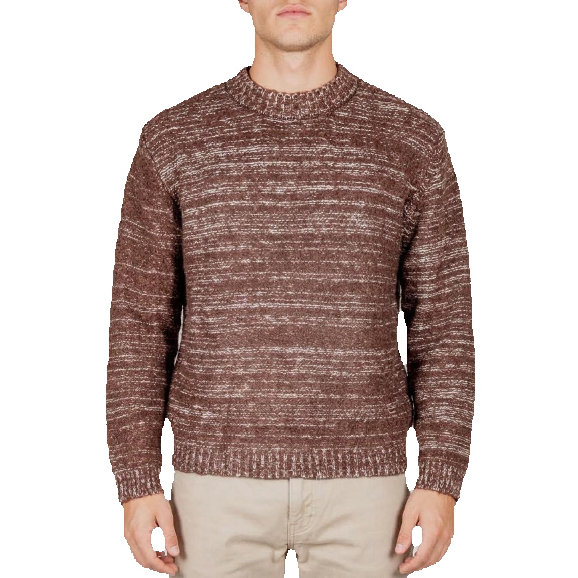 Jersey de Punto Melange Gianni Lupo "No Time For Fake People" – Jersey (Coffee) con Textura Aterciopelada y Parche Trasero 335902