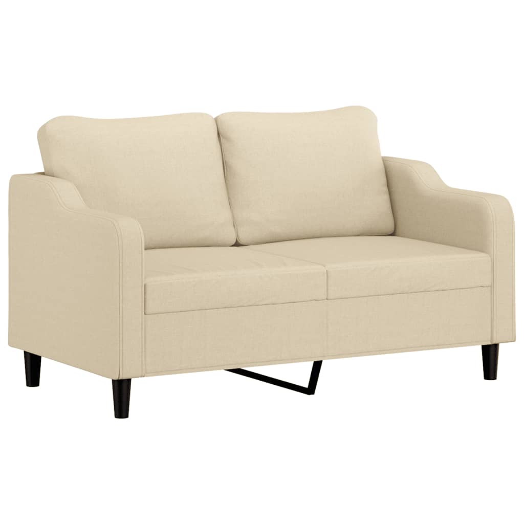 vidaXL Sofá de 2 plazas de tela color crema 140 cm