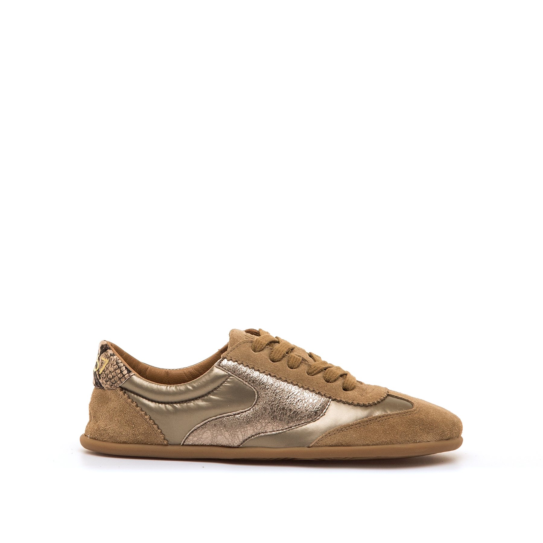 Mustang-MTNG zapatos planos barefoot mujer free mia beige con cierre cordones y tipo de puntera redonda