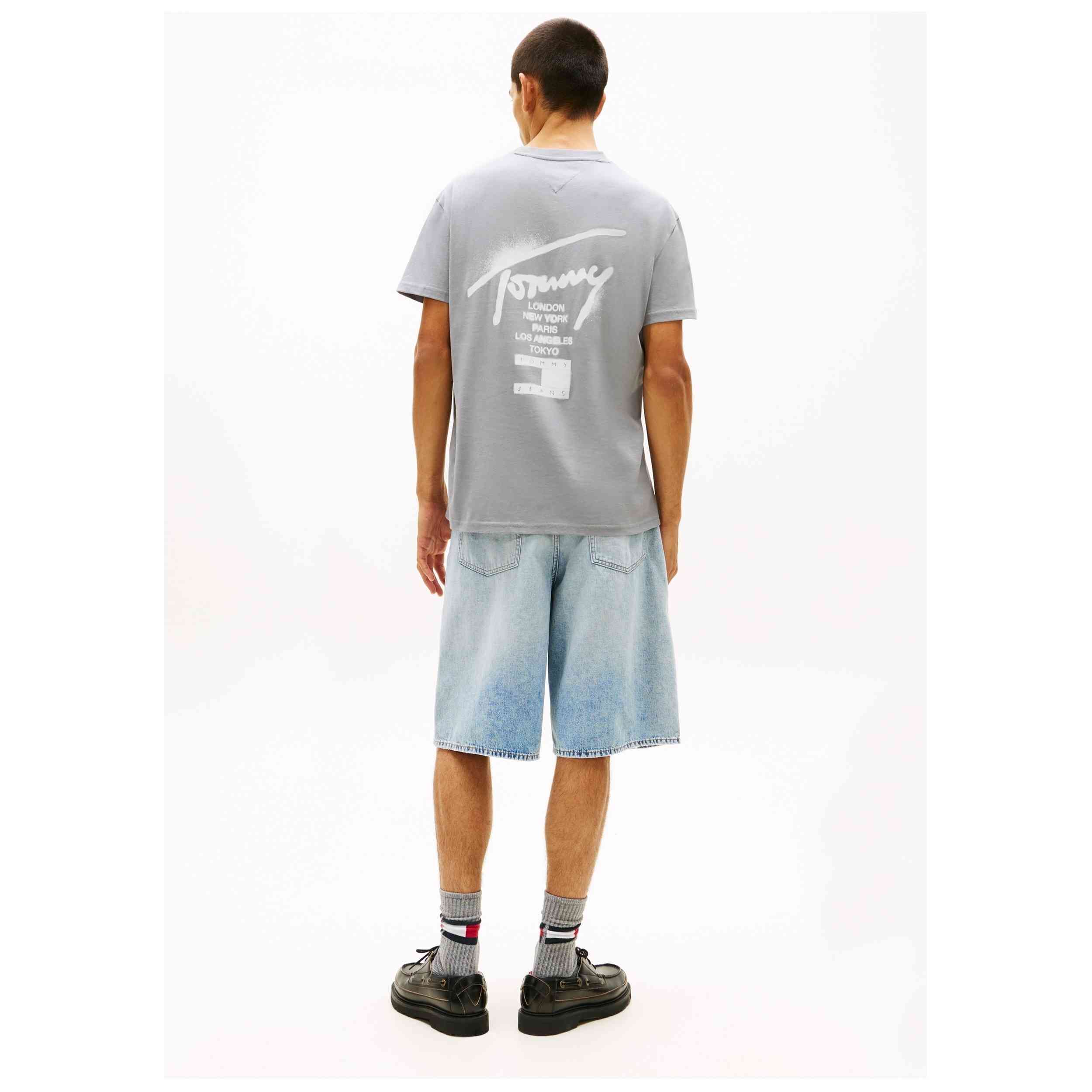 Camiseta De Manga Corta Tommy Hilfiger modelo TJM REG CITY SIGN SS TEE EXT para Hombre en color Gris