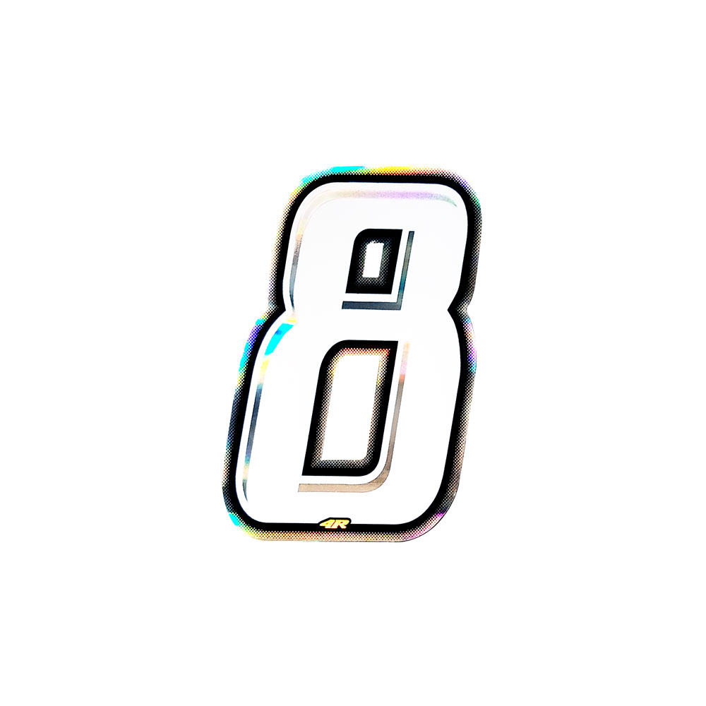 Pegatina Race Number para Moto "8" Slim Blanco 100 mm