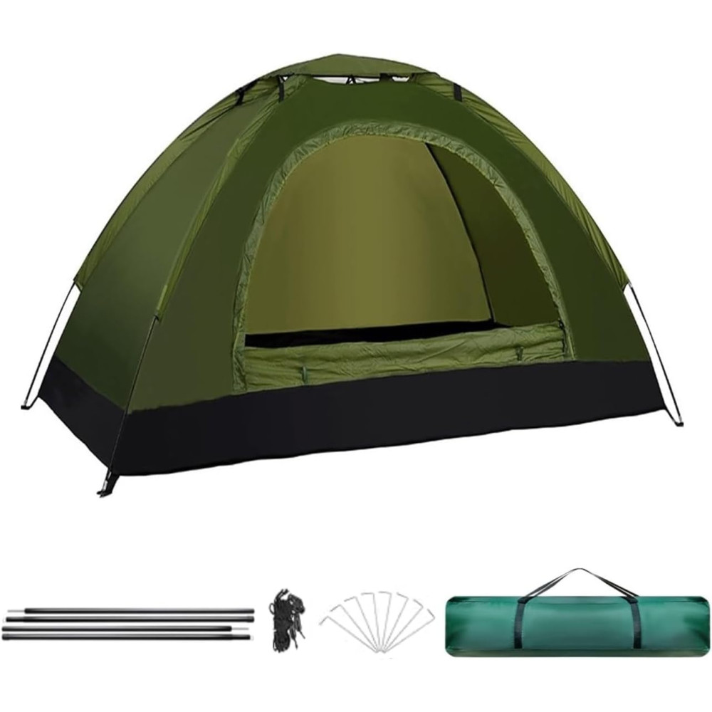 Tienda de Campaña Tipo iglu Impermeable Acampar, Camping, Carpa Verde con Bolsa de Transporte (6 Personas) COSHANO