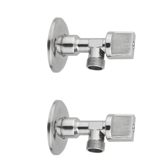 Llave escuadra cisterna, 1/2"-3/8", laton, 2 unidades