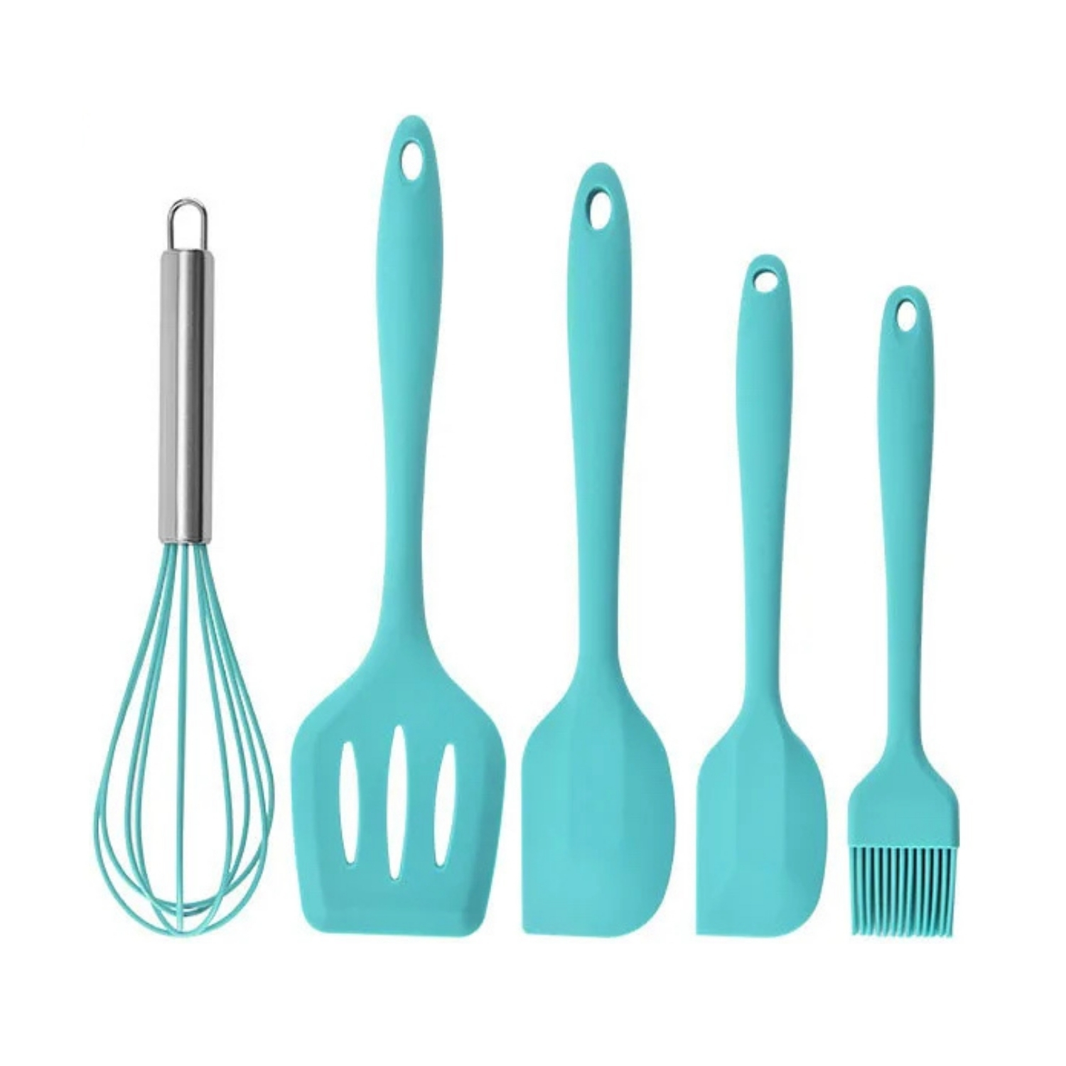 LUTODY - Juego de 5 espátulas de silicona, Antiadherente y resistente al Calor, Kit profesional para cocinar en ollas, sartenes y batir alimentos