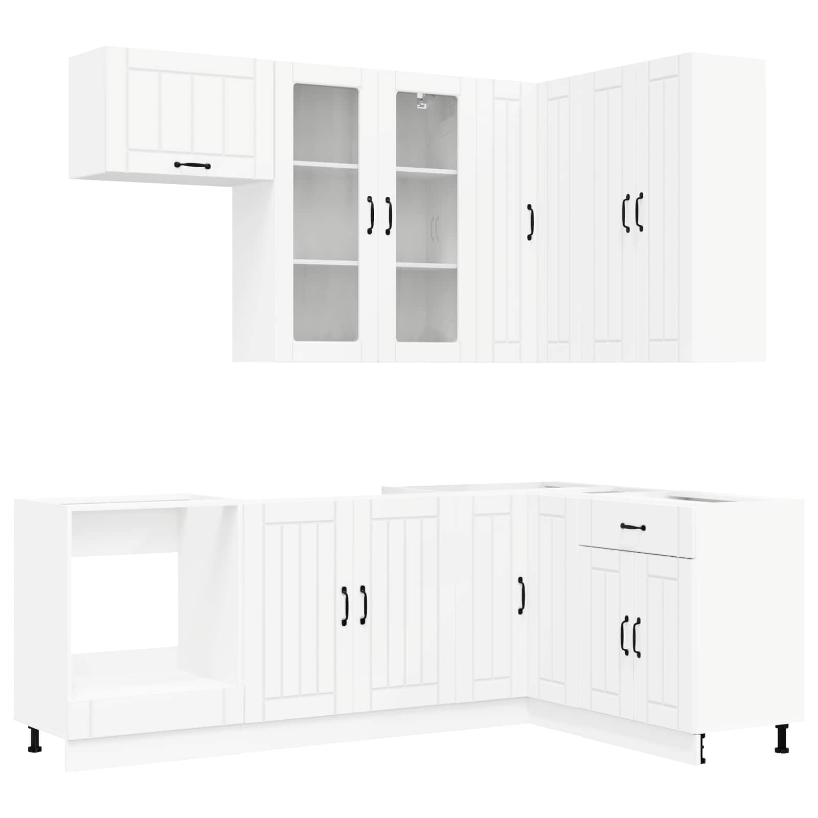 vidaXL Unidad de cocina LUCCA 8 uds. Madera de ingeniería Multicolor