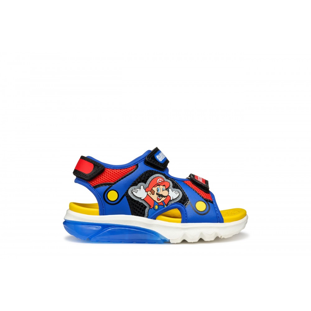 GEOX J55MXD C0833 Sandalias planas niño 34541 25V SANDALIA SUPER MARIO ROYAL/RED