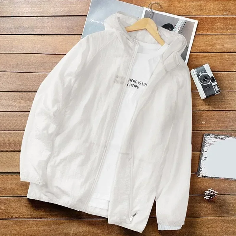 TK Chaqueta De Verano Para Hombre Con Capucha Cierre De Cremallera Protección Solar UV-Prueba Transpirable Secado Rápido Outerwear Casual