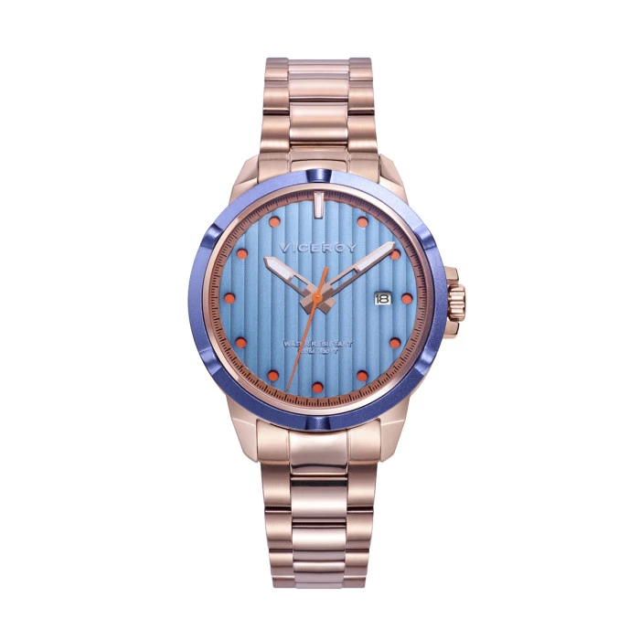 Reloj Mujer Atrevida Acero IP Rosa Esfera Azul Switch VICEROY - 471304-37
