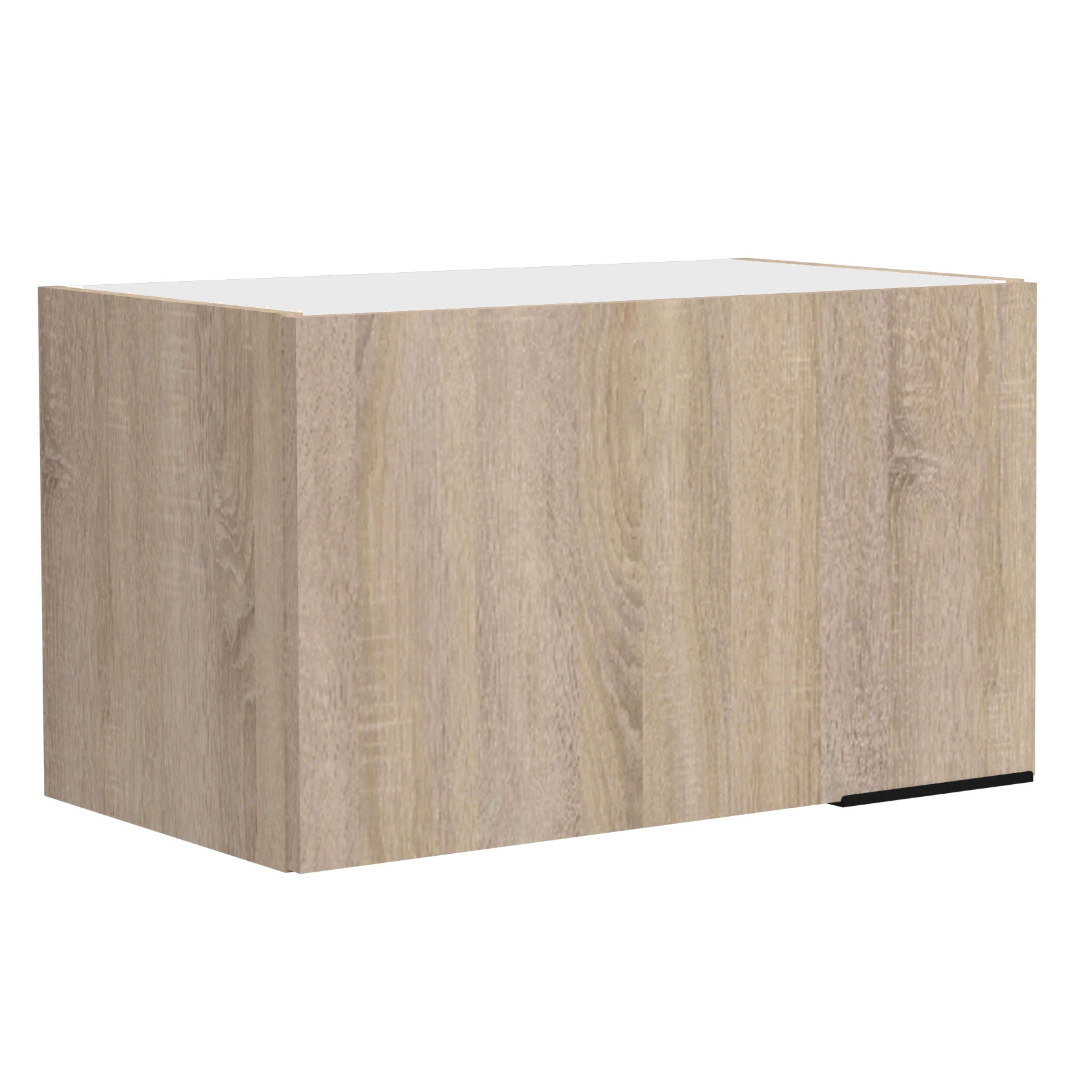 Miroytengo Módulo Cocina Arko Superior Estilo Industrial en Color Roble Áspero y Negro con 2 Puertas y 1 Estante Interno 60x36x36 cm