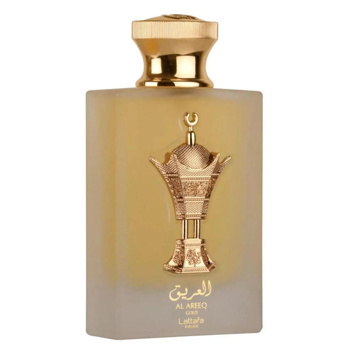 Fragancia Lattafa Al Areeq Gold 100 ml - Aroma Sofisticado para Mujer con Notas Amaderadas y Dulces, Ideal para Ocaciones Especiales