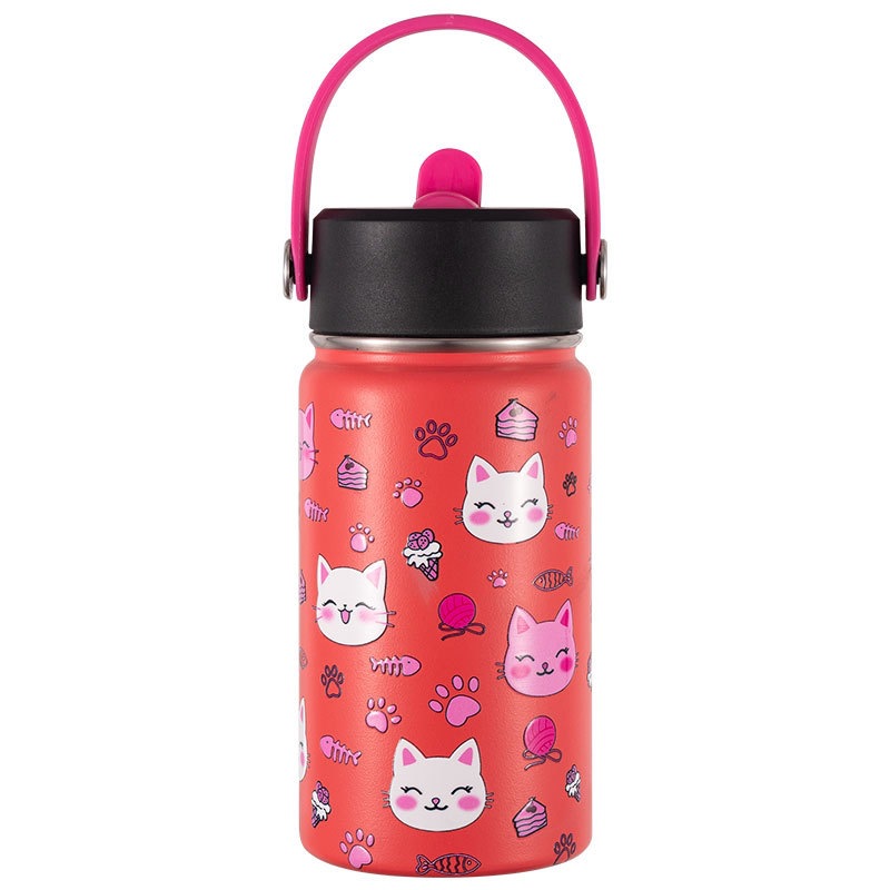 Botella de Agua de Maple inoxidable de 350ml para niños (20 Diseños) mantiene El Frío y el color-Reutilizable térmico | Libre de BPA | Mantiene 24H frío/Caliente 12H | Thermo & Hermético-Prueba de Fugas de Doble comparación (TK350 1099 F6 D7)