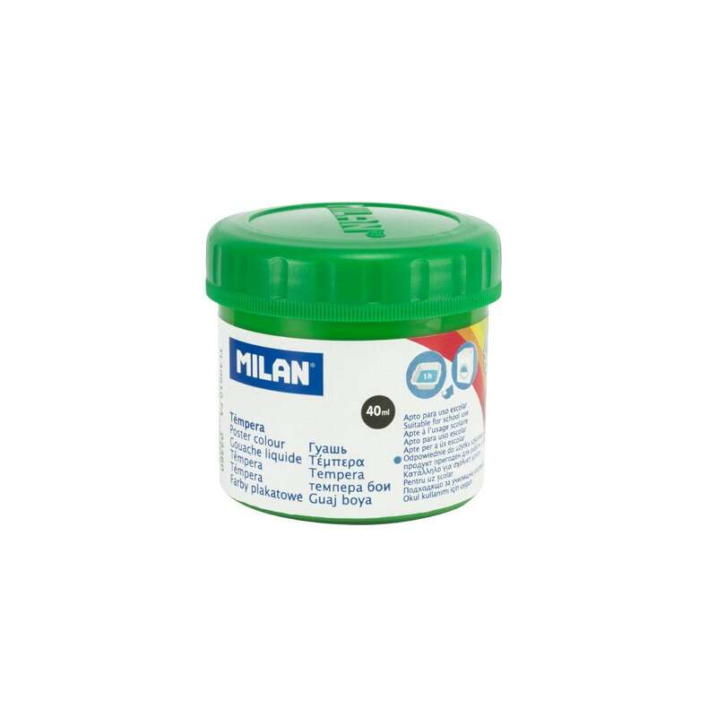 Milan bote de tempera - 40ml - secado rapido - mezclable - color verde claro
