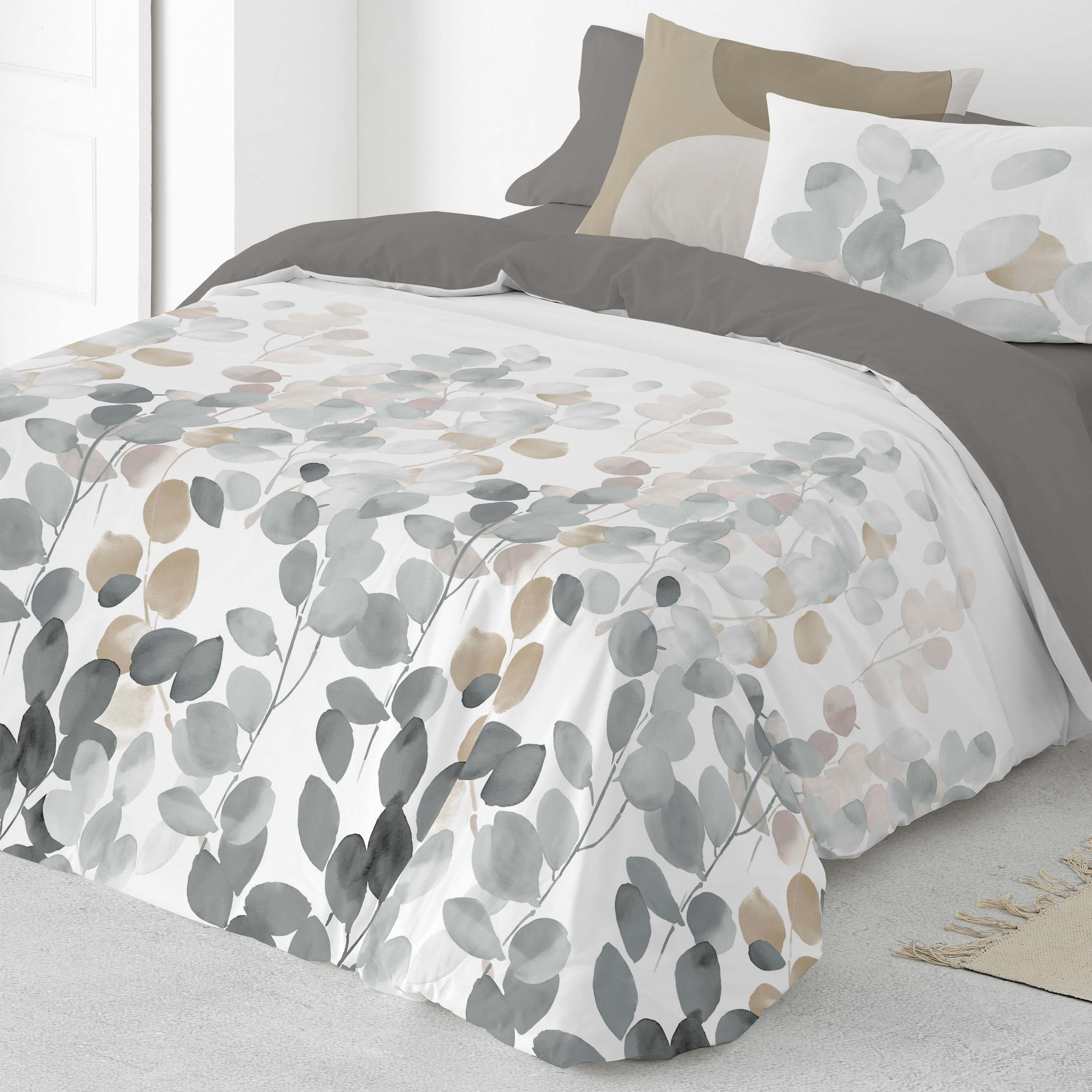 NATURALS - Funda Nórdica Estampada 100% Algodón Extrasuave - Juego de 2/3 Piezas Funda de Edredón y 1 o 2 Fundas de Almohada - Cama 90/135/150/180 cm - Fabricada en España