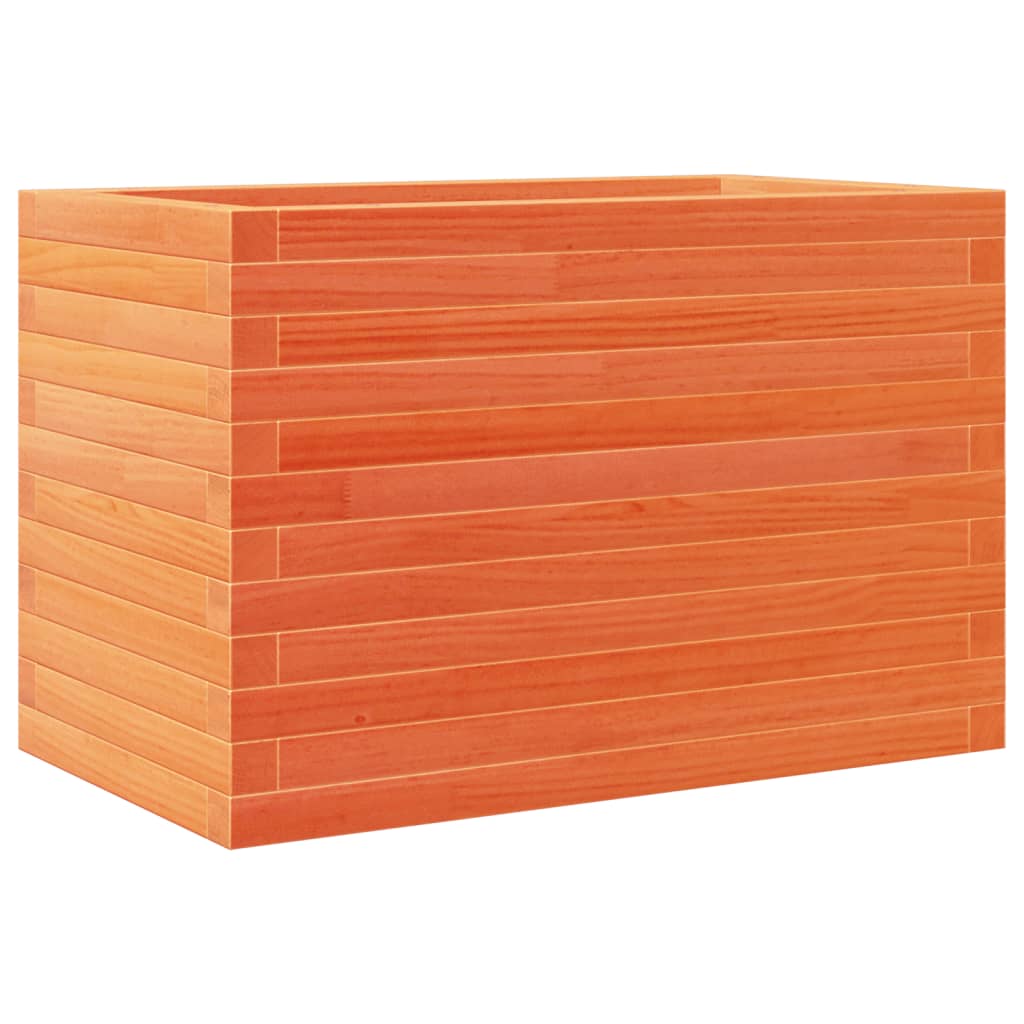 vidaXL Jardinera madera maciza de abeto 70x40x46 cm Color Pino natural, Blanco, Marrón cera y mas