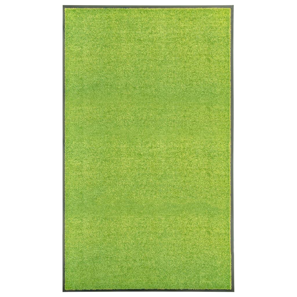 vidaXL Felpudo lavable 90x150 cm en color Negro/Verde