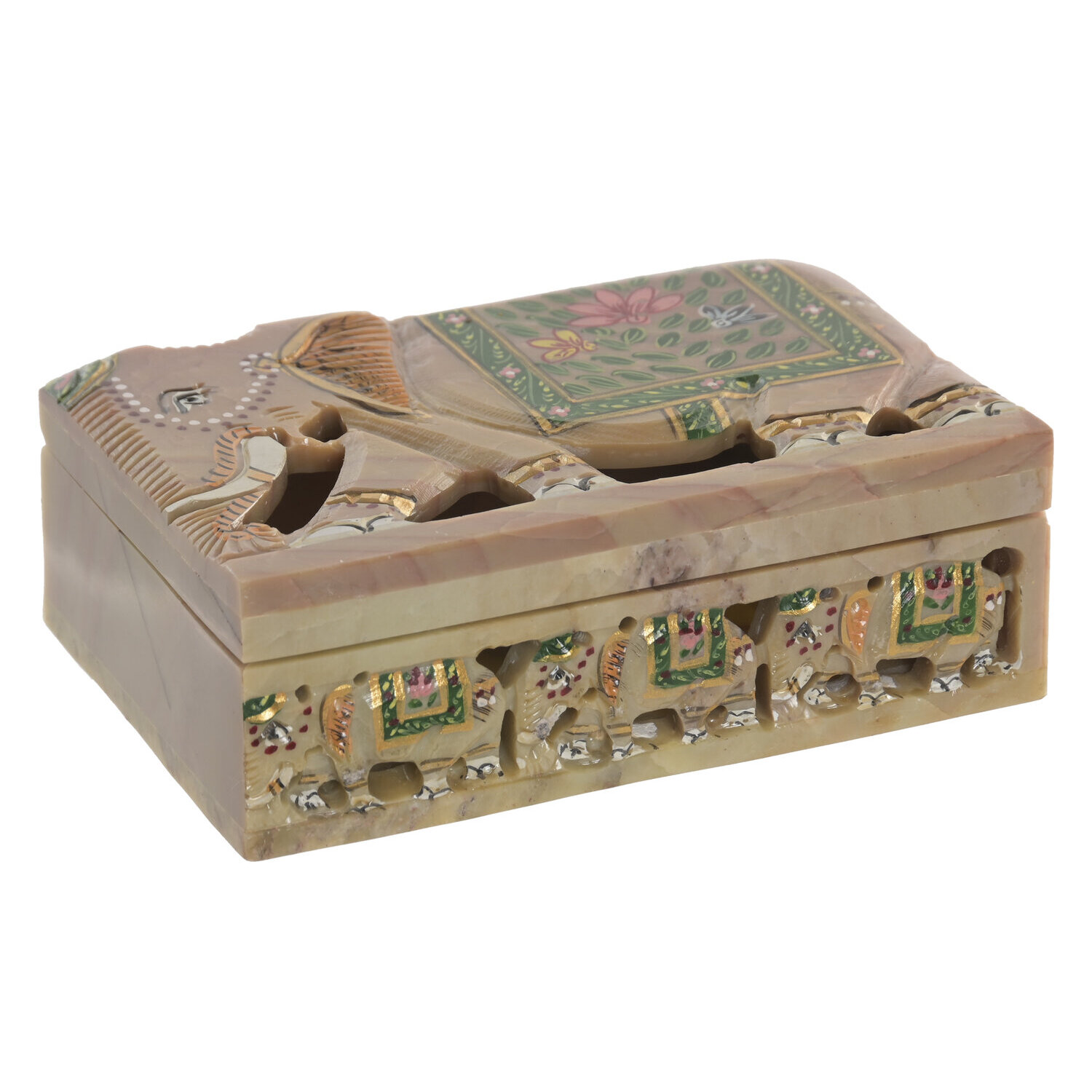 Caja piedra 15x10x5,5 elefante tallado marron El mejor complemento para tu hogar.