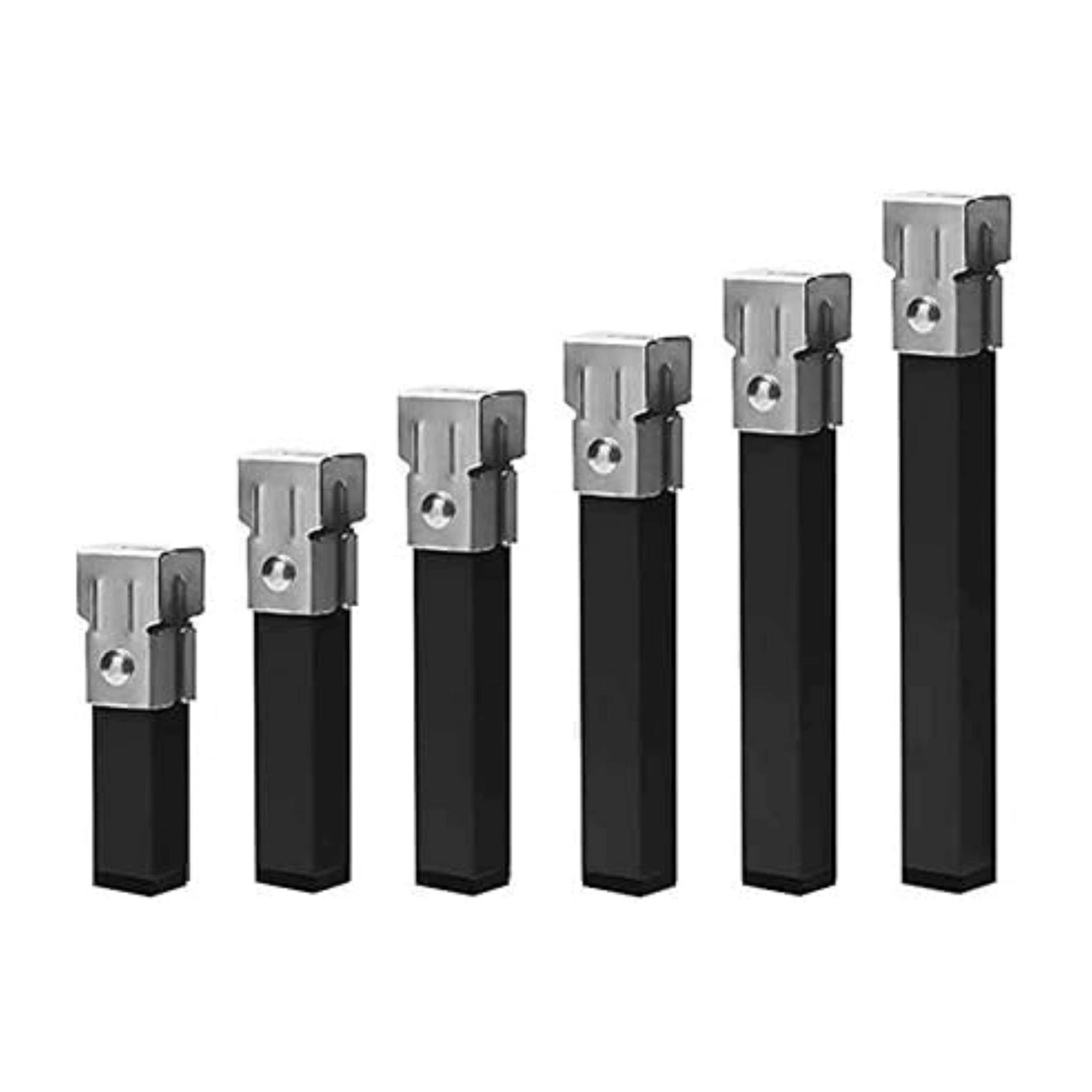 Miroytengo Juego de 4 o 6 Patas Cuadradas Metálicas con Abrazadera para Somier Tubo 30x30 mm Disponible en Varias Medidas