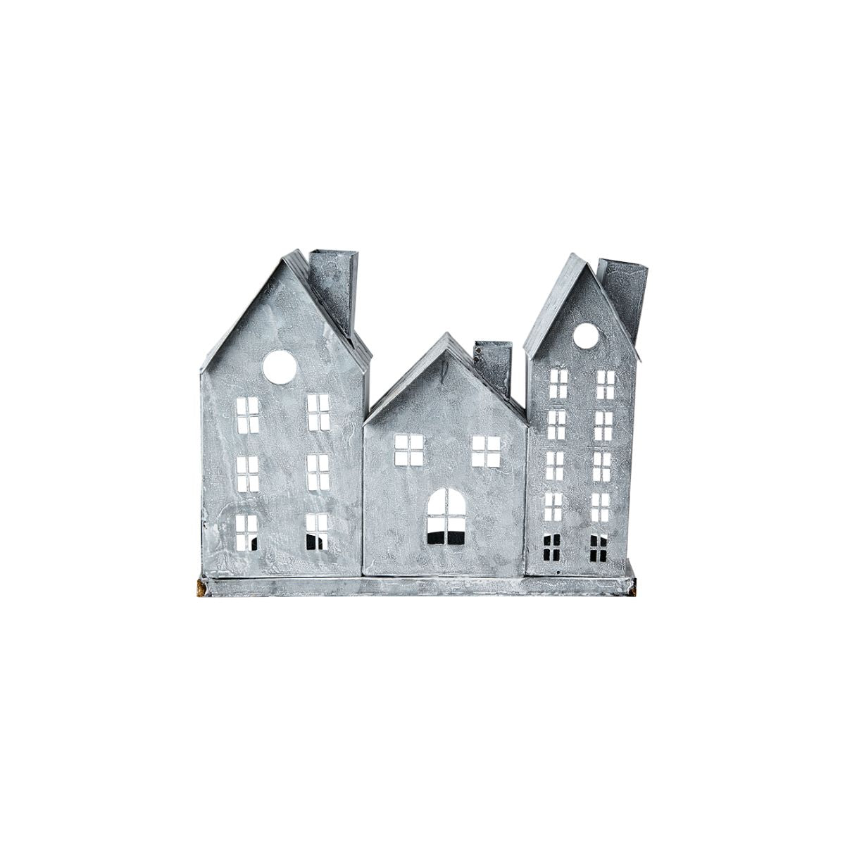 Portavelas Farol de Casas Fenix de Affari of Sweden - Decoración Nórdica en Hierro con Diseño de Pequeñas Casas para Velas de Té