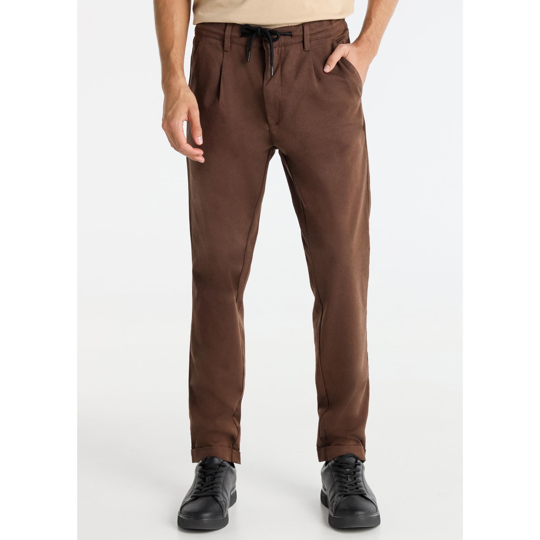 BENDORFF - Pantalon chino jogger ajustable tejido tweed -Tiro Medio  - Tallaje en Pulgadas- Tallaje en Pulgadas