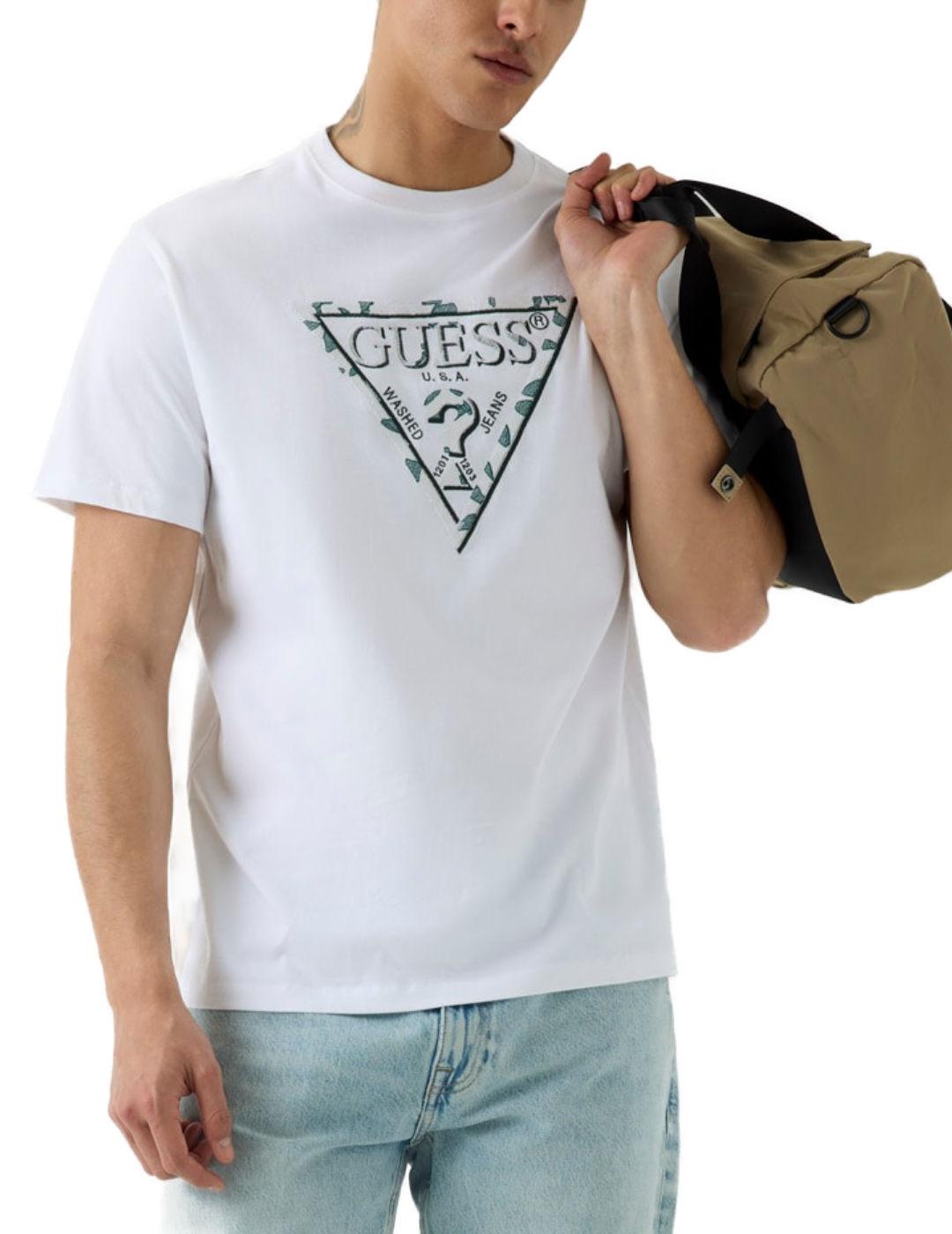 Camiseta Guess Triangle regular fit blanco para hombre