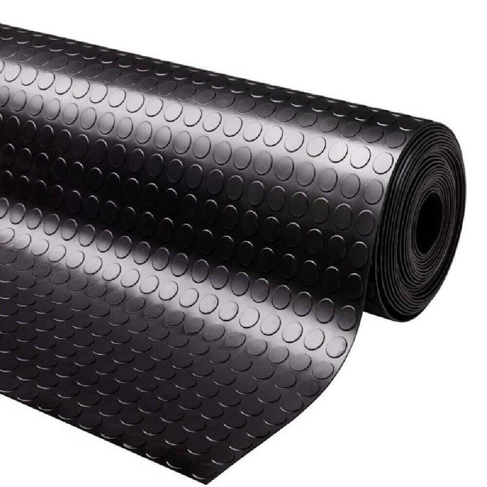 Pavimento de Caucho Antideslizante Suelo Protector Revestimientos Alfombra PVC grosor 1 mm Negro
