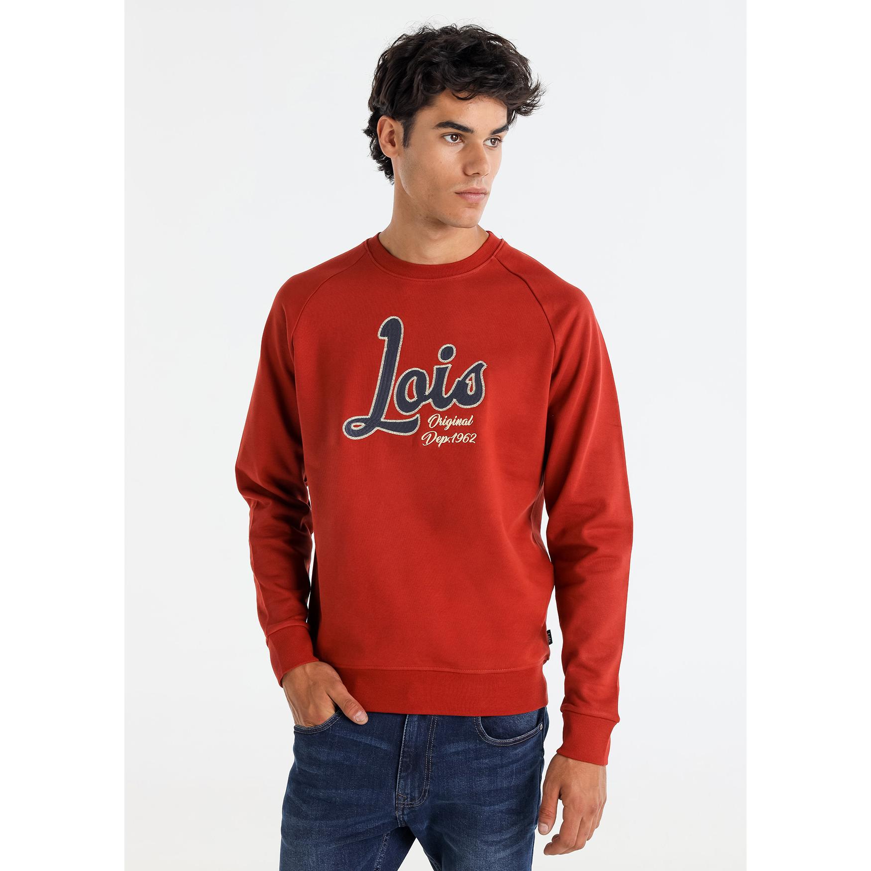 LOIS JEANS - Sudadera cuello caja logo vintage en el pecho