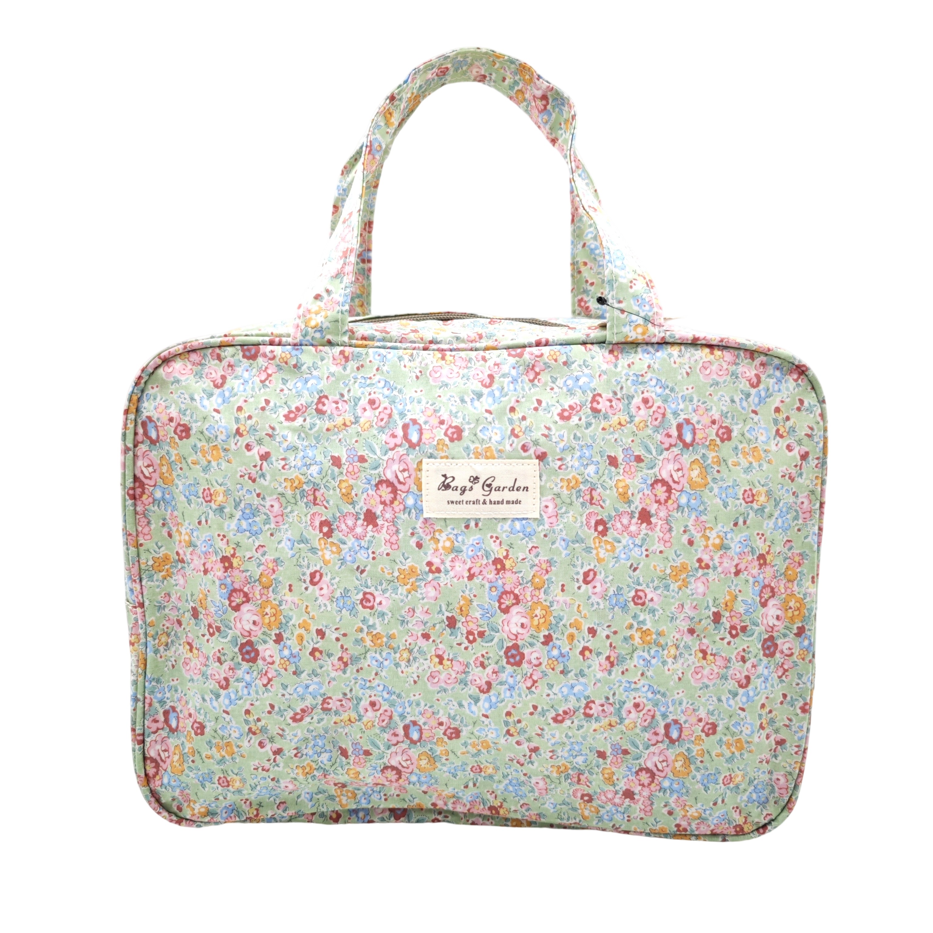 Bolso de viaje impermeable con flores – Formato rectangular, gran capacidad con compartimento para zapatos - Bagsgarden