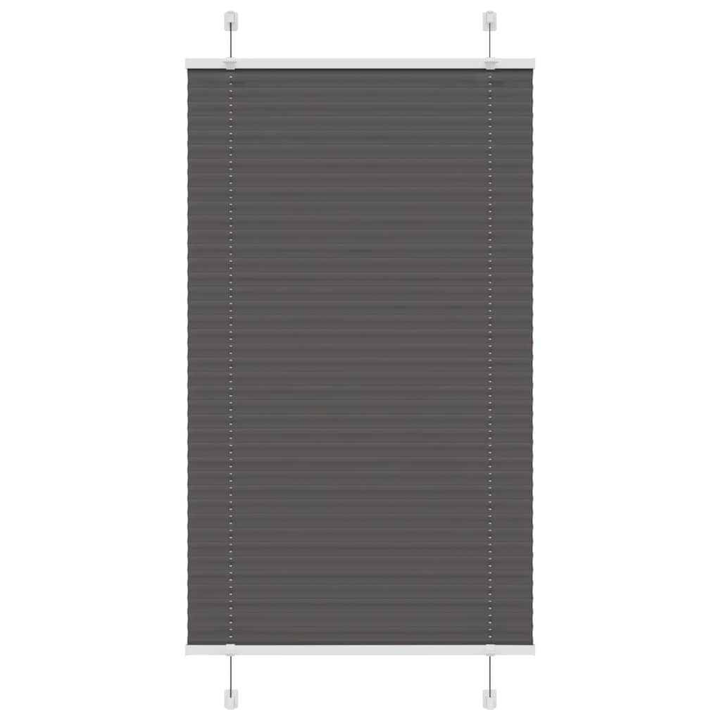 vidaXL Estor Plisado negro 75x100 cm Tela Ancho 74,4 cm Poliéster