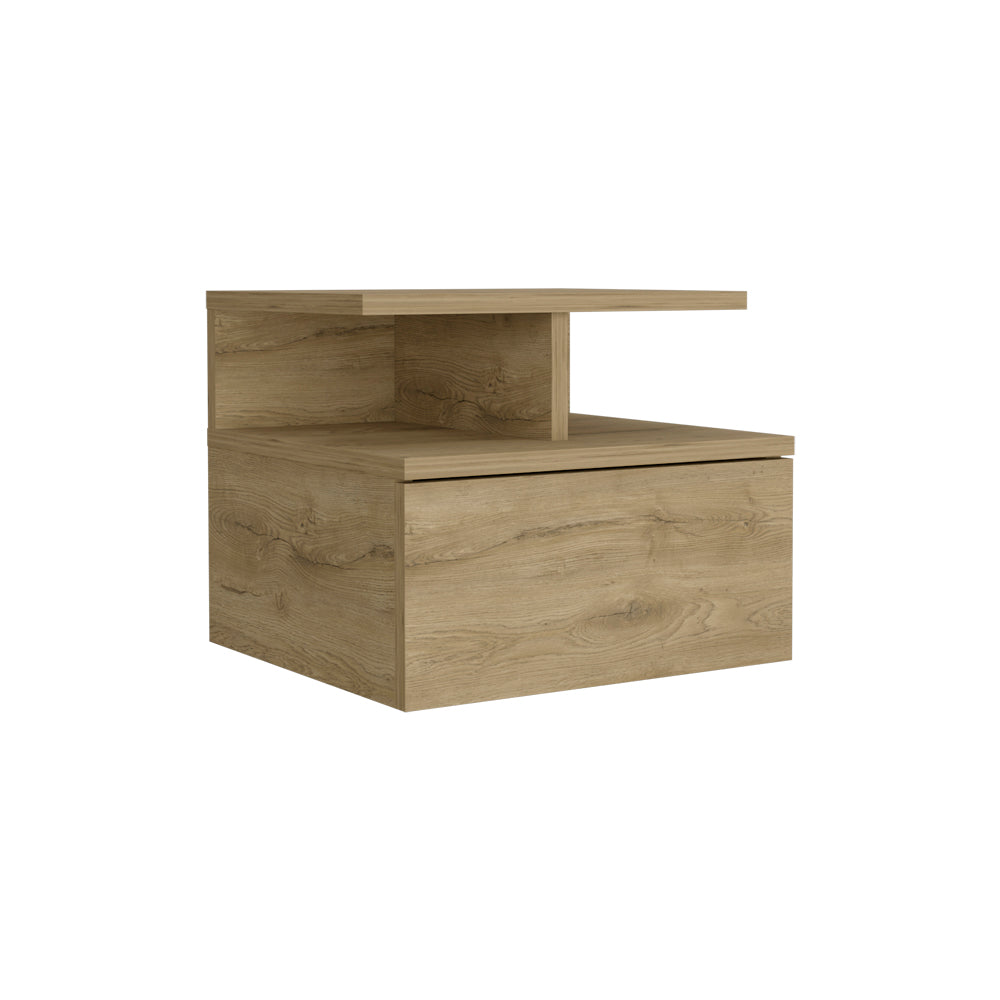 TUHOME CONCEPT Mesita de noche flotante Adele de 36 cm, macadamia