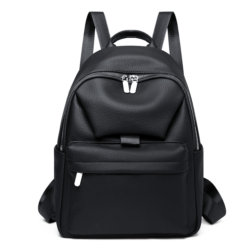 TK Mochila de color sólido para mujer, nuevo estilo, de PU, para viajes de ocio, mochila pequeña versátil, mochila escolar de moda para mujer