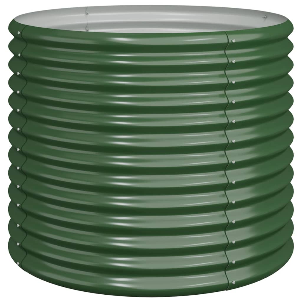 vidaXL Jardinera de acero recubrimiento en polvo 80x80x68 cm Color Verde,  Gris,  Marrón y mas