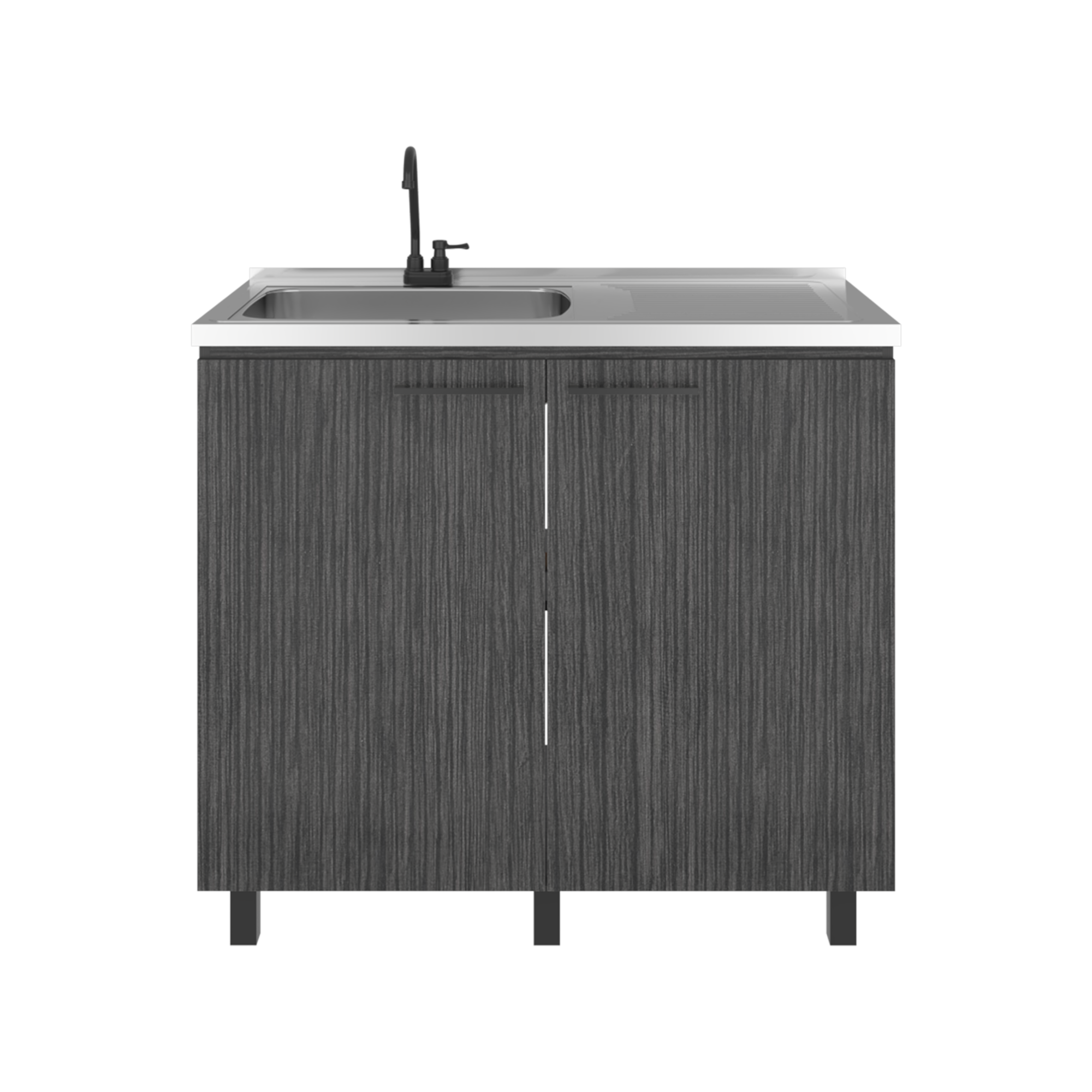 Gabinete bajo Napoles con fregadero, roble gris