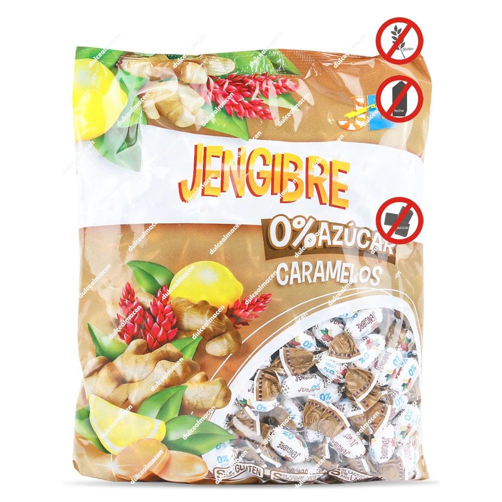 Juan López Caramelos de Jengibre y Limón 1 kg - 0% Azúcar | Sin Gluten y Sin Lactosa